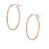 Rose Gold Over Silver Diamond Cut Curved "U" Shape Hoop Earrings - 3 of 3