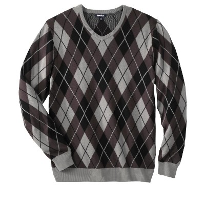 KingSize Men's Big & Tall Tall V-Neck Argyle Sweater