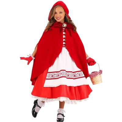 Halloweencostumes Com Large Girl Premium Red Riding Hood Costume For Girls White Red Target