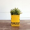 Distressed Yellow "Farm Fresh" Decorative Metal Planter Storage Tin - Foreside Home & Garden - 2 of 4