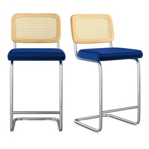FURNIinspire Dining Chair, Counter Height Bar Stools Set of 2, Bar Chairs and Stools, Armless, Ideal for Kitchen Islands, Blue, 18.9"*17.7"*39.4" - 1 of 4