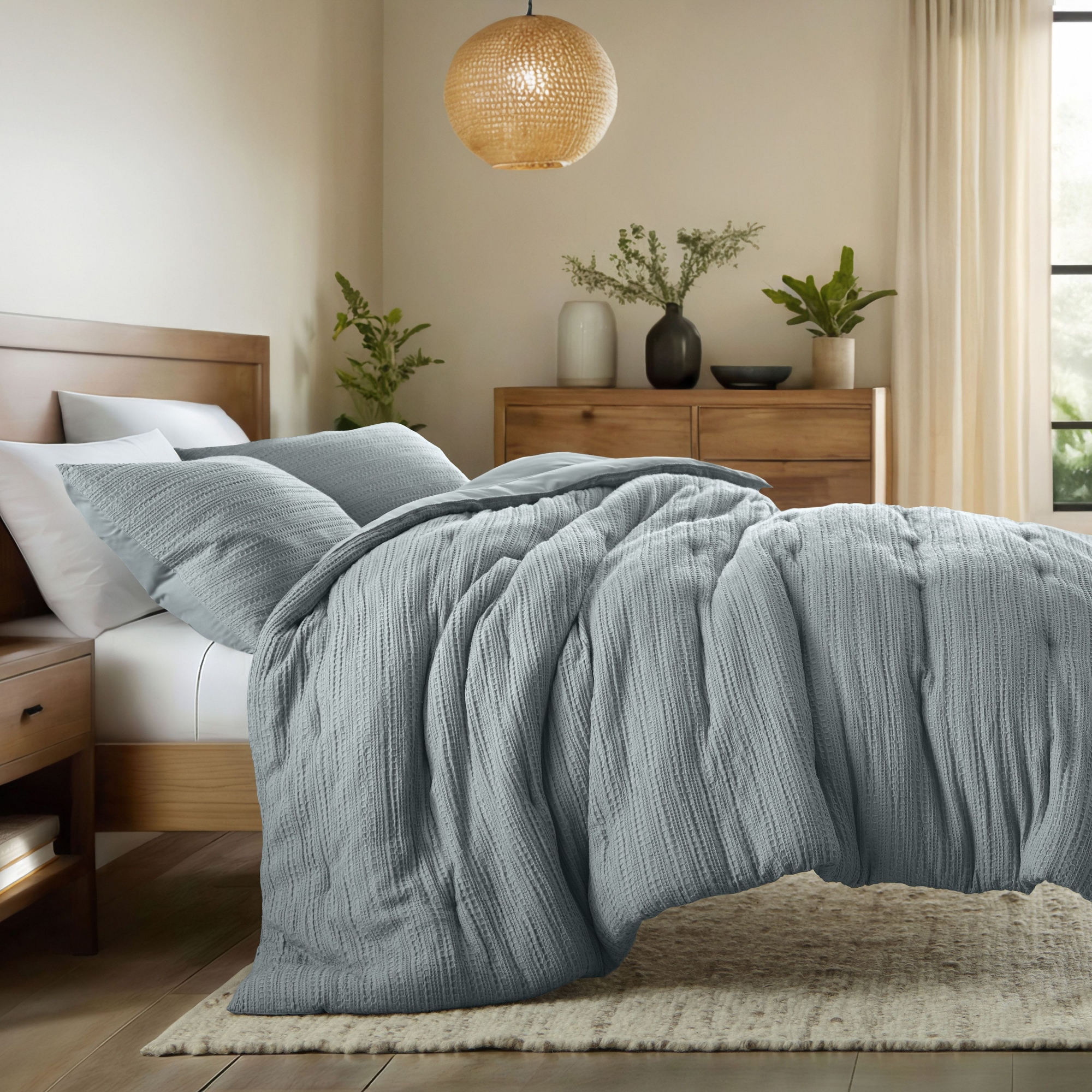Waffle Textured Comforter Set