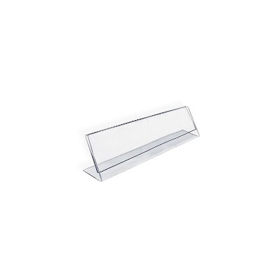 Azar Displays L-Shaped Sign Holders Clear Acrylic 10/Pack (112703)
