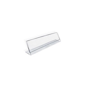 Azar Displays L-Shaped Sign Holders Clear Acrylic 10/Pack (112703) - 1 of 2