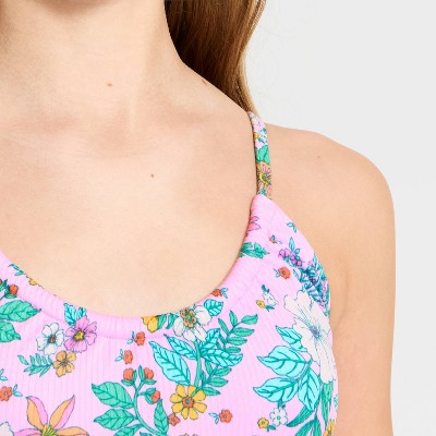 Art Class Girls' Sandy Bouquet Floral Bikini Set - art class™ Pink L — фото 3