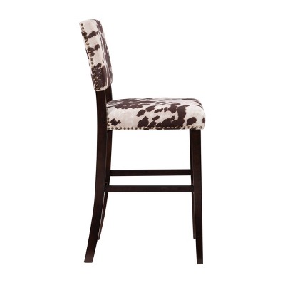 Corey Udder Madness Cow Print Bar Stool with Antique Bronze Trim