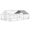 120'' Metal Chicken Coop Walk in Poultry Run Cage,Outdoor Hen Duck Rabbit Pen with UV Waterproof Tarp - LAOTIES - 4 of 4