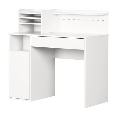 Crea Craft Table Wth Hutch Pure White - South Shore