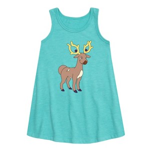 - Pokémon - Stantler Art Graphic Sleeveless Aline Dress - 1 of 2