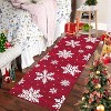 2x6 Red Christmas Runner Rug, TPR Backing, Washable Low Pile Non-Shedding Floor Mat, Soft Snow Print for Bedroom - 3 of 4