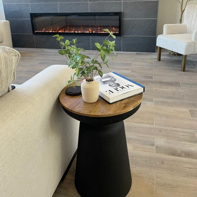 Gino Turned Drum Accent Table Black Threshold Target