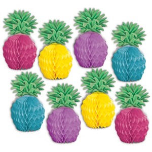 Beistle Pineapple Mini Centerpieces, 5.25", (16/Pkg) Multicolored - 1 of 2