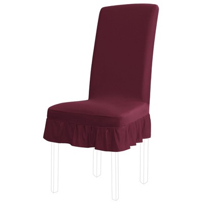 Unique Bargains Ruffled Skirt Dining Chair Cover Set Coffee M 