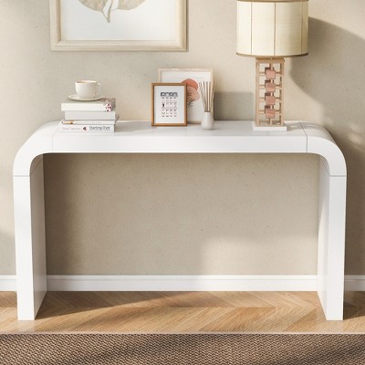 Vynxaria Sleek 2 Leg Entryway Table Modern Minimalist, Space Saving, Easy Assembly for Hallways