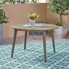 NAYSAYE Patio End Table Acacia Wood Dining Table with Modern Straight Leg Base for Outdoor Use, Gray, 47.25"*47.25"*30" - 2 of 4