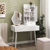 CAVINAS Makeup Organizer Black Vanity Desk Large Storage Dressing Table with Mirror Modern for Bedroom - 3 of 4