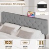 Bed Frame with Charging Station & Adjustable Headboard, Wood Platform Bed Noise Free, No Box Spring Needed, Easy Assembly - 4 of 4
