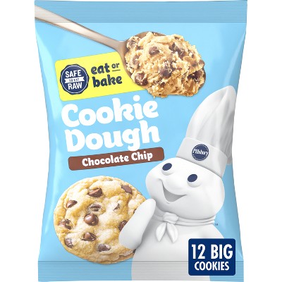Pillsbury Big Deluxe Chocolate Chip Cookie Dough - 16oz/12ct: Low Sodium, No Artificial Preservatives