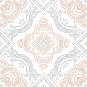 4'x5' Set of 20 Cecilia Peel & Stick Floor Tiles White - FloorPops: Vinyl Mosaic, Stain-Resistant, Textured Finish - 1 of 4