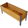 NAYSAYE Wood Rectangular Garden Planter Box Raised Bed for Herbs Vegetables and Flowers, Black and Brown, 37"*12.75"*14.75" - 2 of 4