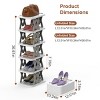 SEVOBAL 6 Tier Small Shoe Organizer Without Assembly Foldable for Entryway Front Door Entrance Bedroom Small Spaces, White, 12.2"*10.63"*3.94" - 2 of 4