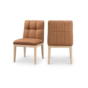Meridian Furniture,Adrian Vegan Leather Dining Side Chair, Set of 2 - 1 of 4