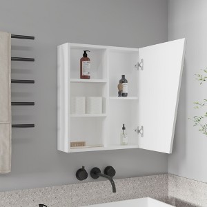 ChicFurnit Bathroom Storage Cabinet Quintana Wall Mounted Medicine Cabinet with Four Compartments for Bathroom Use, White, 28.35"*22.05"*4.72" - 1 of 4