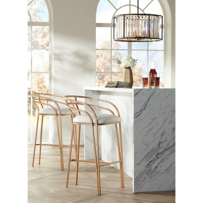 Bronze and Gold Crystal Drum Pendant Chandelier Light
