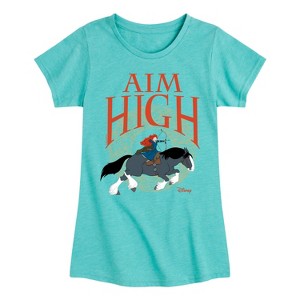 Girls' - Disney - Merida Aim High Bow & Arrow Fitted Short Sleeve Graphic T-Shirt - 1 of 4