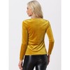 Allegra K Women's Velvet Sweetheart Neck Elegant Long Sleeves Blouses - 3 of 4