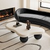 Okak Modern Cloud Shaped Coffee Table Curved Profile Design Coffee Table with Cylindrical Legs - 4 of 4