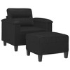vidaXL Sofa Chair With Footstool Black Faux leather, metal, plywood Single - 2 of 4