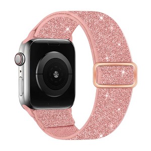 HTUTWOO Shiny Apple Watch Band, Nylon Stretchy Strap 38/40/41/42/44/45/49mm for iWatch Series 11 10 9 8 7 6 5 4 3 2 1 SE Ultra - 1 of 4