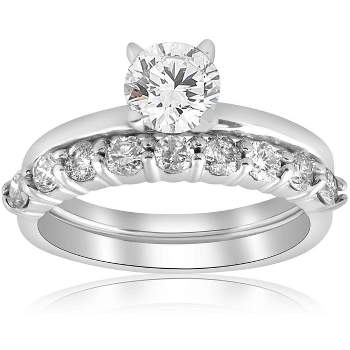 Pompeii3 1 1/10ct Diamond Engagement Wedding Ring Solitaire Set 14k White Gold