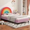 Sapphtopaz Platform Bed with Upholstered Headboard Bed Frame with Design Wood Slat Support Beds for Boys & Girls, Teens - 4 of 4