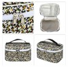 Unique Bargains Portable Peony Travel Cosmetic Bag Black 1 Pc - 3 of 3