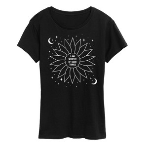 Women's - Instant Message - Celestial Flower Affirmation Short Sleeve Graphic T-Shirt - 1 of 4