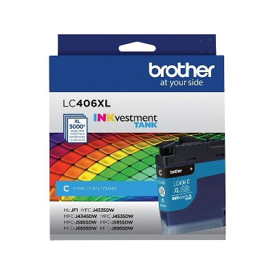 Brother LC406XL Cyan High Yield Ink Cartridge Prints Up to 5 000 Pages (LC406XLCS)