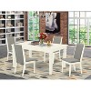 HomeStock 5-Piece Rectangle Buttermilk & Cherry Finish Solid Wood Top Dining table with 4 Chairs with Butterfly Leaf - 2 of 4