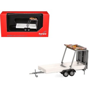 Road Maintenance Trailer White with Striped Top 1/87 (HO) Scale Plastic Model Car by Promotex - 1 of 3