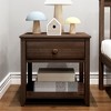 Max & Lily Nightstand with Storage Drawer, Small Solid Wood Bedside, Side Tables for Bedroom - 2 of 4