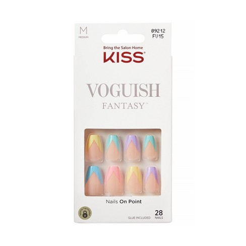 Kiss Products Voguish Fantasy Medium Coffin Ready-to-wear Fake Nails -  Candies - 33ct : Target