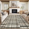 Washable Striped Rug, Non-Slip Low Pile Carpet, Soft Stain-Resistant Modern Geometric Rug for Living Room Bedroom Office - 2 of 4