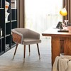 ARTPLAN Mid Century Modern Dining Chair, Faux Leather with Walnut,Uphoolsted Accent Arm Chair,Sitting Chair with Wooden Gold Metal feet - 3 of 4