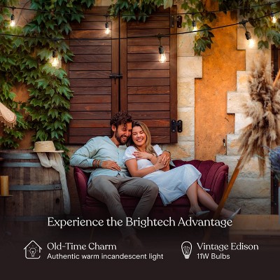 24ft Black Edison Bulb Outdoor String Lights with Warm White Glow