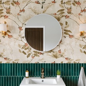 Matte Round Rectangle Bathroom Vanity Mirror, Over-Sink Wall Mirror with HD Tempered Glass and Rust-Resistant Aluminum Frame - 1 of 4