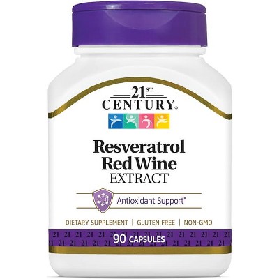 21st Century Resveratrol Red Wine Extract 90 Capsules.