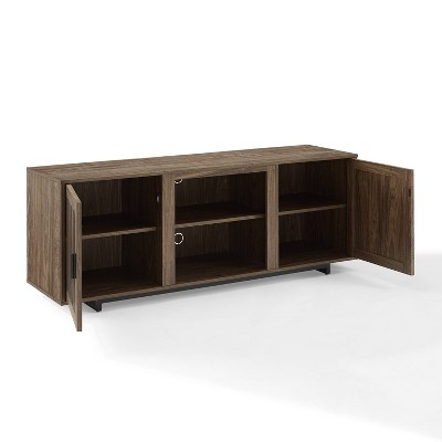 Silas 64" Black Mid-Century Modern TV Stand with Cabinet
