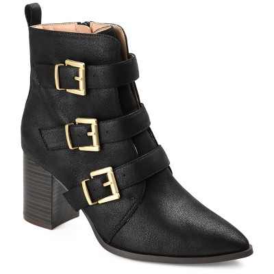 Journee Collection Womens Winsley Inside Zip Stacked Heel Booties