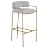 Low Back Upholstered Bar Stool with Padded Seat, Slim Metal Frame and Mid-Century Modern Design, Single Stool - 2 of 4